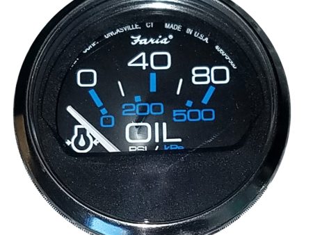 Faria Chesapeake Black 2  Oil Pressure Gauge (80 PSI) [13702] Hot on Sale