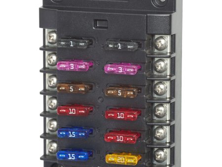 Blue Sea 5034 ST Blade Fuse Block w out Cover - 12 Circuit w out Negative Bus [5034] Online Sale