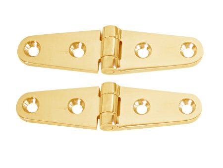 Whitecap Strap Hinge - Polished Brass - 4  x 1  - Pair [S-604BC] Fashion