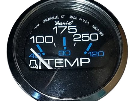 Faria Chesapeake Black 2  Water Temperature Gauge (100-250F) [13704] Online now