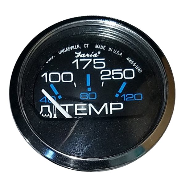 Faria Chesapeake Black 2  Water Temperature Gauge (100-250F) [13704] Online now