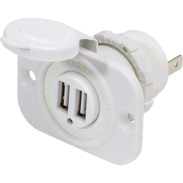 Blue Sea 12V DC Dual USB Charger Socket - White [1016200] Online Sale