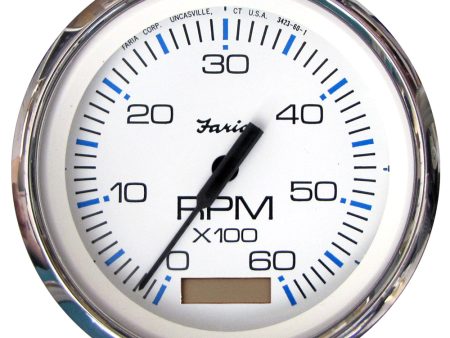 Faria Chesapeake White SS 4  Tachometer w Hourmeter - 6000 RPM (Gas)(Inboard) [33832] Cheap