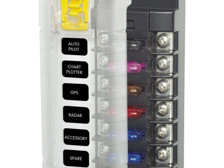 Blue Sea 5035 ST Blade Fuse Block w Cover - 6 Circuit Independent w o Negative Bus [5035] Online Sale