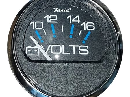 Faria Chesapeake Black 2  Voltmeter (10-16 VDC) [13705] Sale