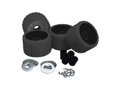 C.E. Smith Ribbed Roller Replacement Kit - 4 Pack - Black [29210] For Cheap