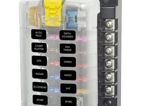 Blue Sea 5029 ST Blade Fuse Block w Cover - 12 Circuit w o Negative Bus [5029] Online Hot Sale