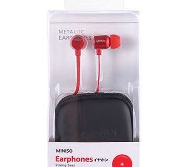 Metallic In-Ear Earphones (Red) Sale