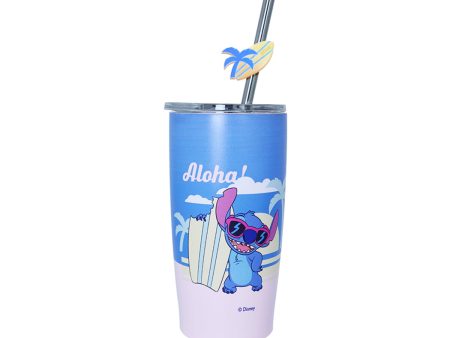 Disney Lilo & Stitch Collection Steel Tumbler with Straw (530mL)(Stitch) Online now