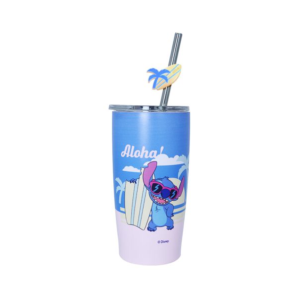 Disney Lilo & Stitch Collection Steel Tumbler with Straw (530mL)(Stitch) Online now